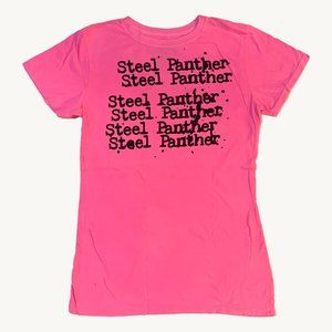 STEEL PANTHER - Pink Stacked Logo Tee